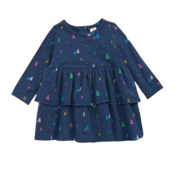 Tucker + Tate Babies' Sweet Play Print Dress Navy Denim Modern Trees 6M NWT - Picture 1 of 7